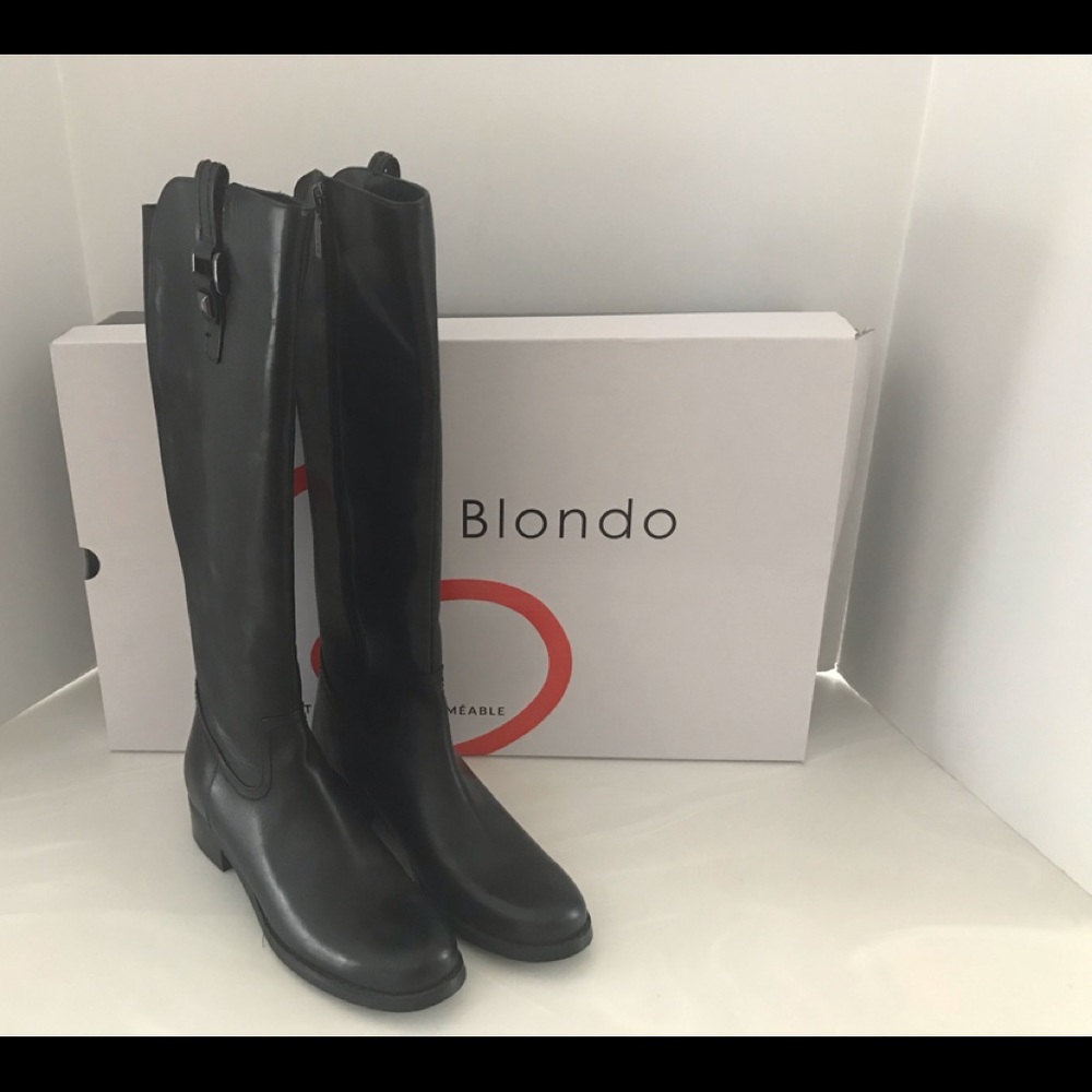 Blonde Leather B5125-017 Velvet Black Leat 5 1/2